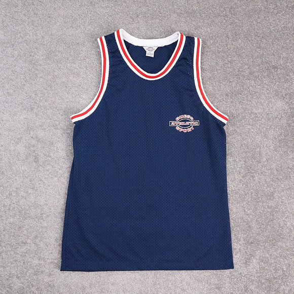 VTG GUESS Athletic Basketball Sports Medium Blue Sleeveless Mesh Jersey - Picture 1 of 9
